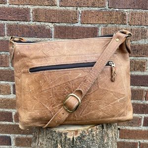 Down Home Leather Brown Crossbody Shoulder Bag